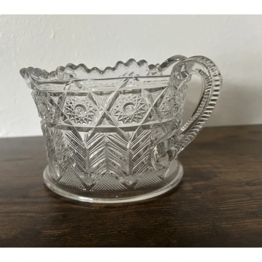 Antique EAPG Cambridge‎ Inverted Feather Crystal Cracker Jar Ice Bucket